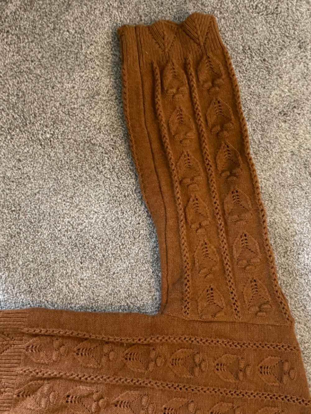 CIDER Brown Cable Knit Sweater XL - Picture 3 of 4